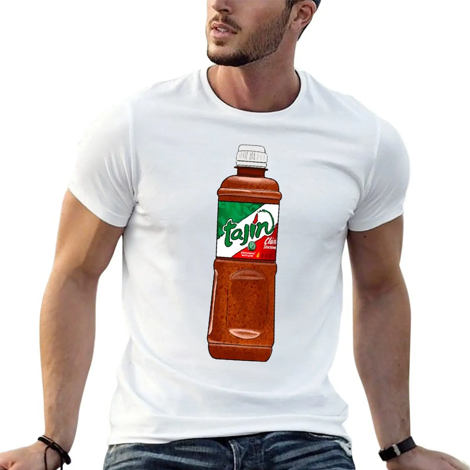 

t sticker and 100% tshirt 100% Mexican seasoning classic cotton T-Shirt tajin design cotton men shirt