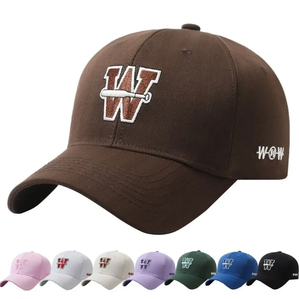 

Fashion Cotton Hip Hop Sunscreen Hats Adjustable Washable W Letter Trucker Cap Soft Versatile Sport Baseball Caps Travel Beach