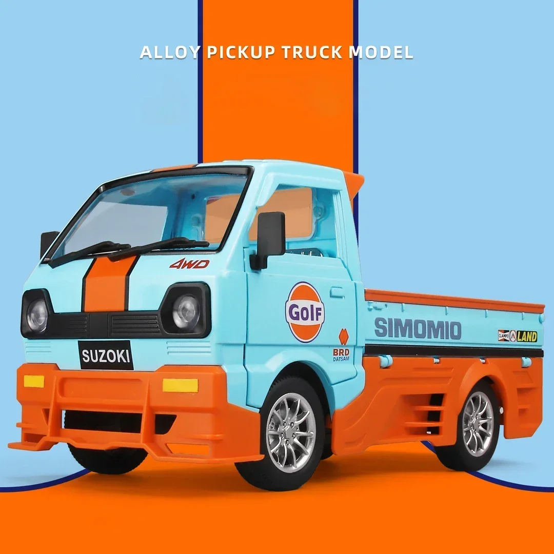 1:24 truk Pickup versi Teluk Model mobil Aloi diecast kendaraan mainan logam suara dan cahaya hadiah anak-anak