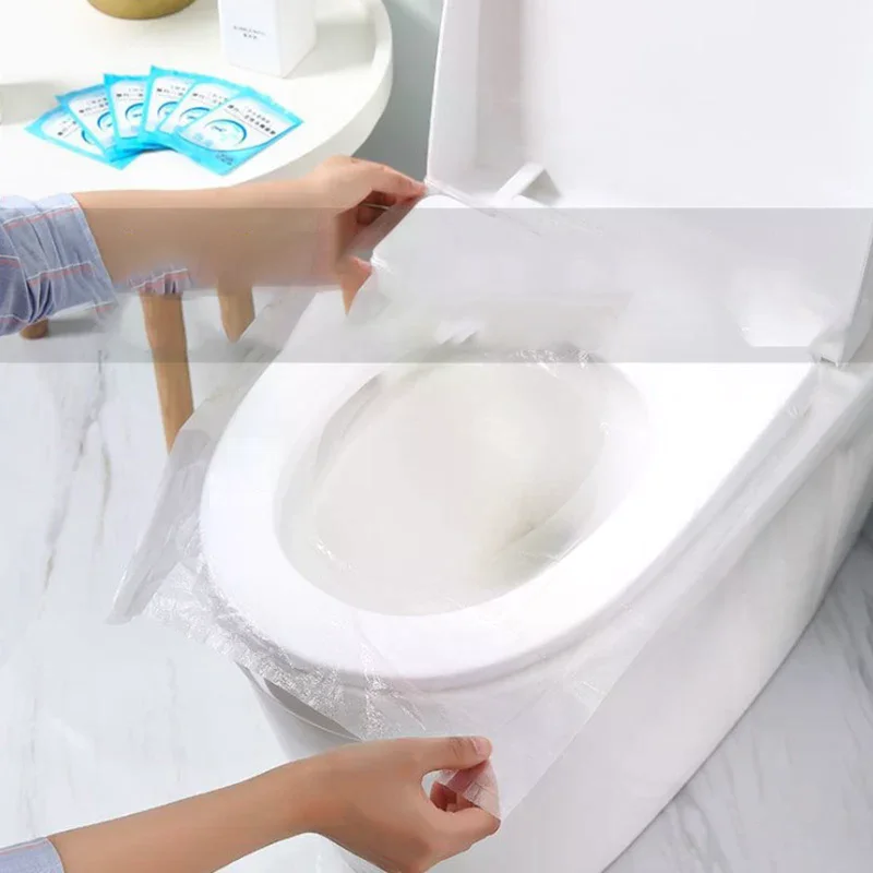 50Pcs Disposable Toilet Seat Cover Mat Portable 100% Waterproof Safety