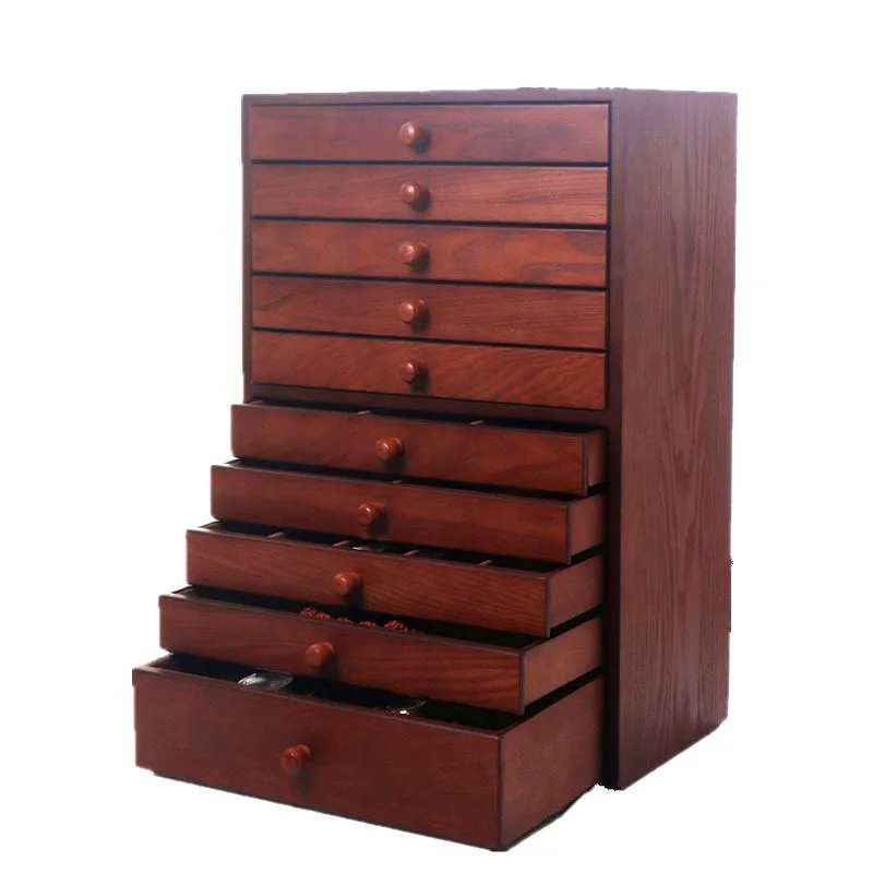 

Wooden Jewelry Box Organizer Multi Functional Luxury Jewelry Boxs Tall Ten Floors Retro Style Wedding Gift Packaging Supplies