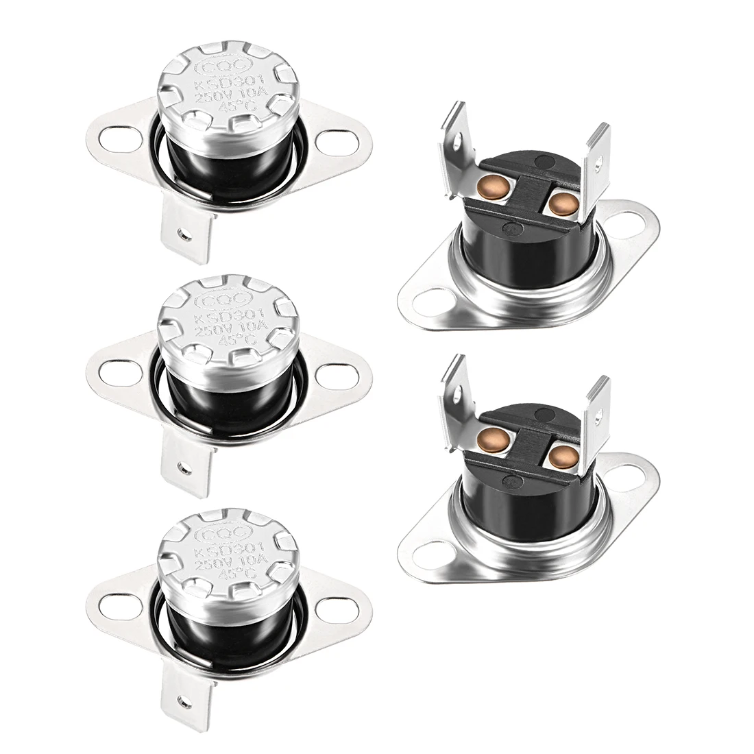 

5Pcs 250V 10A 40-145°C KSD301 Thermostat Switch Normally Closed N.C Adjust Snap Disc Temperature Thermal Control Switch for Oven