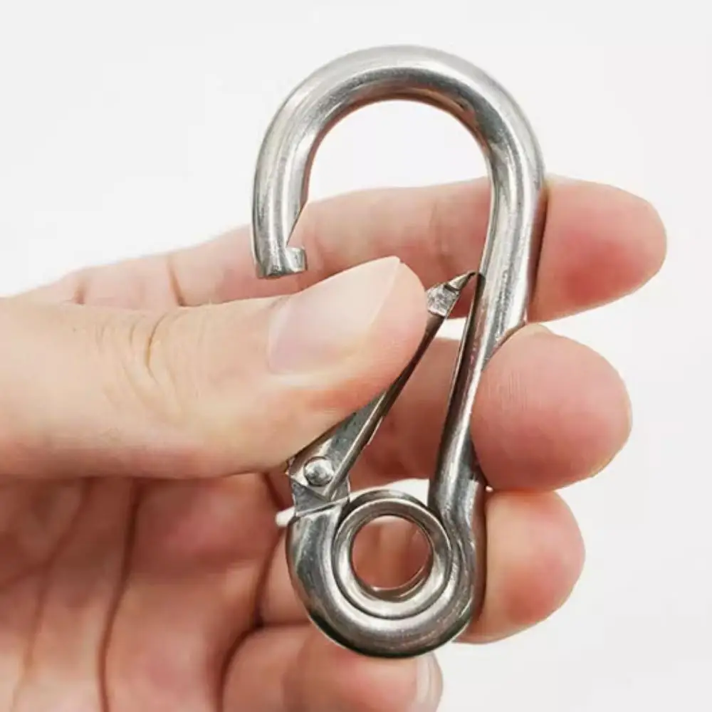 1/2PCS Spring Snap Hook M4 M5 M6 M7 M8 M10 Swing Rope Link Buckle Carabiner Connection Safety Buckles Climbing Accessories