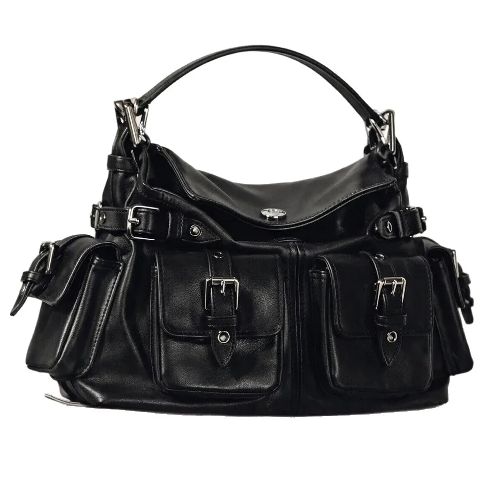 

Модная женская сумка через плечо из искусственной кожи с большим объемом и множеством отделений, новинка 2026 года, стиль Y2K, для мотоциклистов