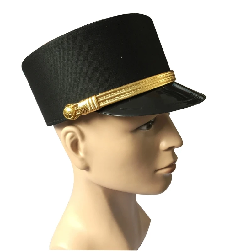 Black Doorman Hotel Waiter Hat for Adult Carnivals Role Play Performances Hat Dropshipping