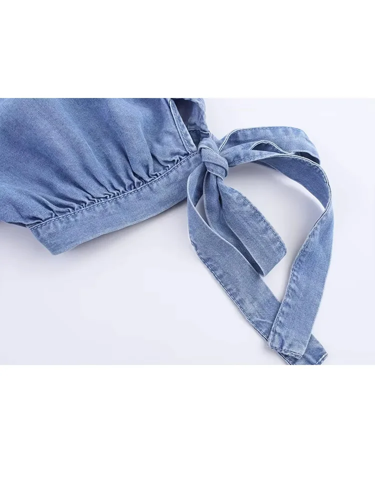 HH-Conjunto de pantalones de otoño para mujer, camisas con decoración de lazo y cuello vuelto de manga corta con un solo pecho + pantalones de pierna ancha con cintura elástica