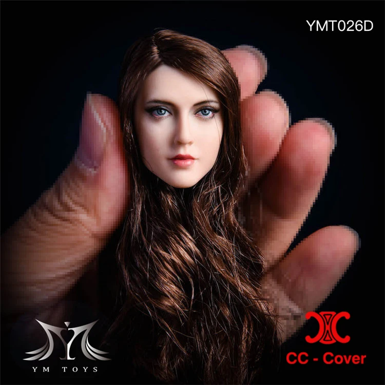 YMT026 1/6 안나 블루 아이즈 브라운 헤어 헤드 스컬프트 카빙 모델 12인치 여성 밀색 태닝 군인 액션 피규어 인형 재고 있음