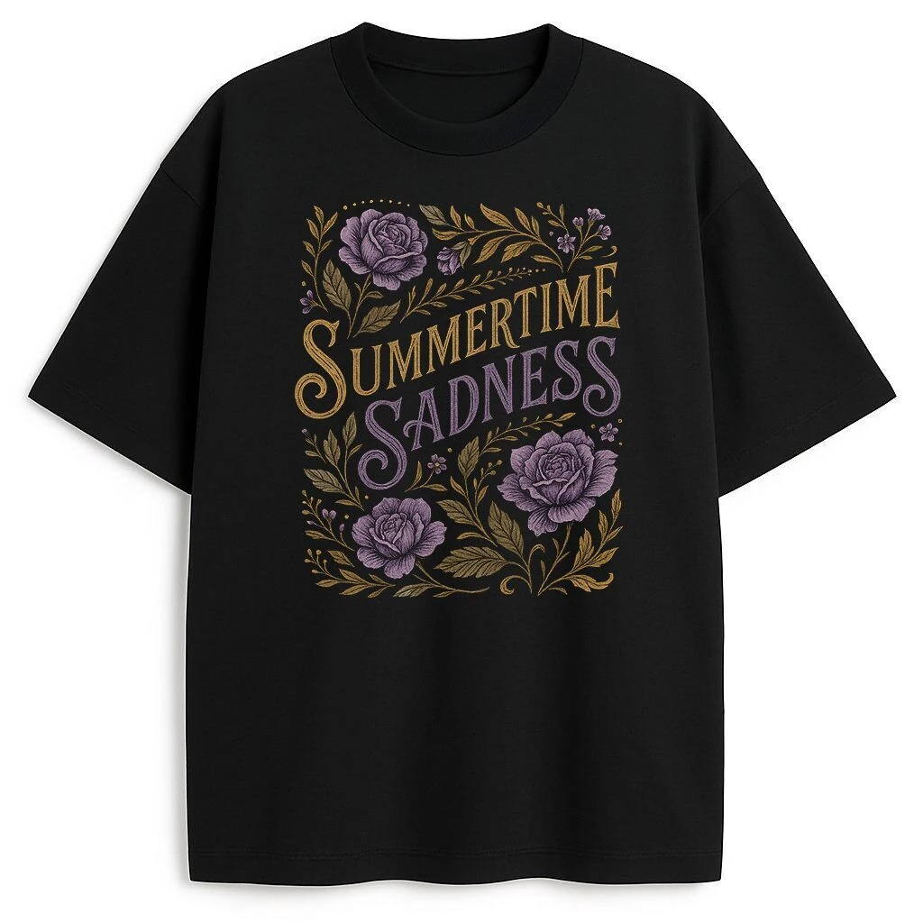 Lana Del Rey Summertime Sadness T-shirt Men and Women Summer Cotton Clothing Casual Fashion Round Neck Short Sleeved Streetwear