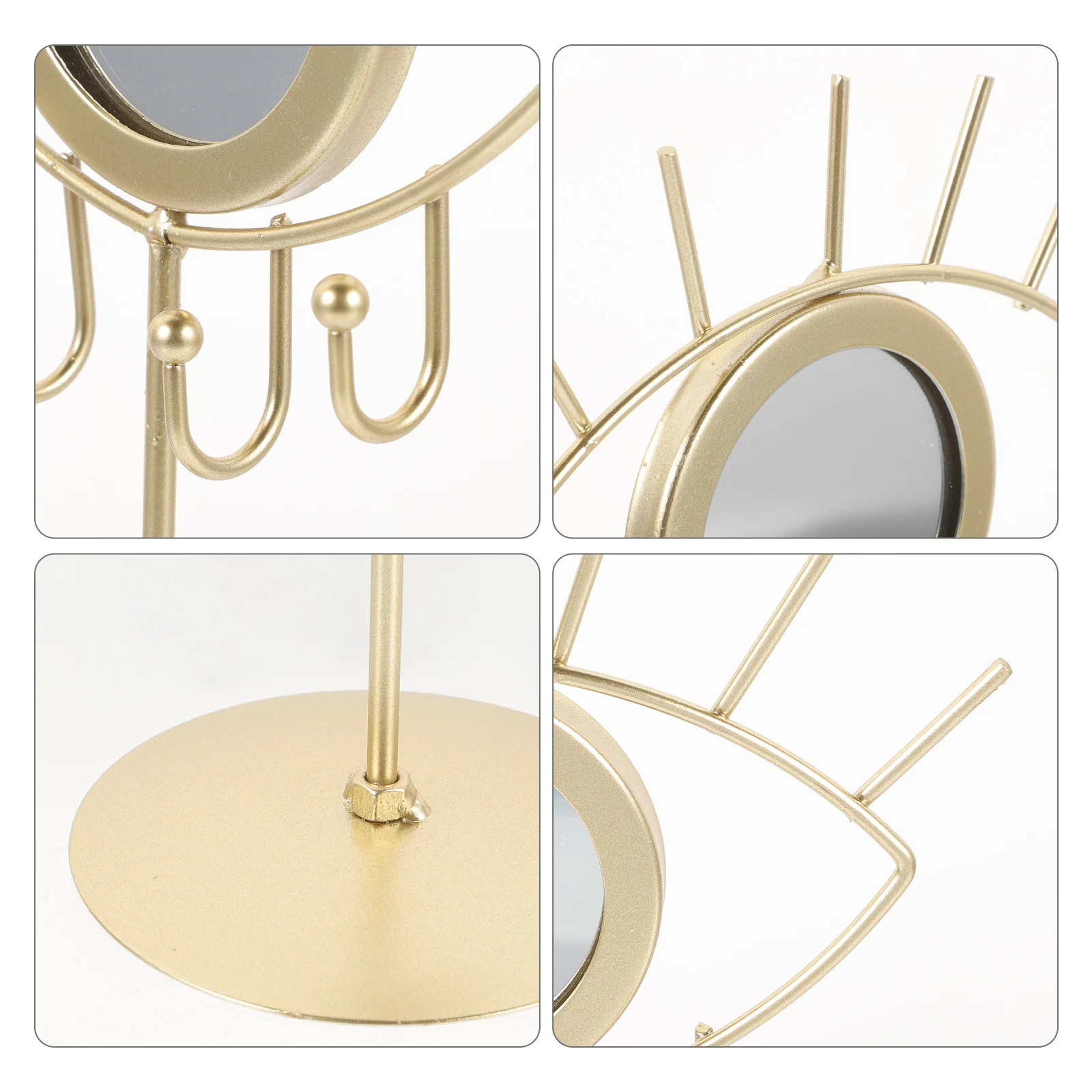 Eye Shape Makeup Mirror Earrings Rack Jewelry Display Stand Organizer Functional Necklace Holder Gift for Any Occasion