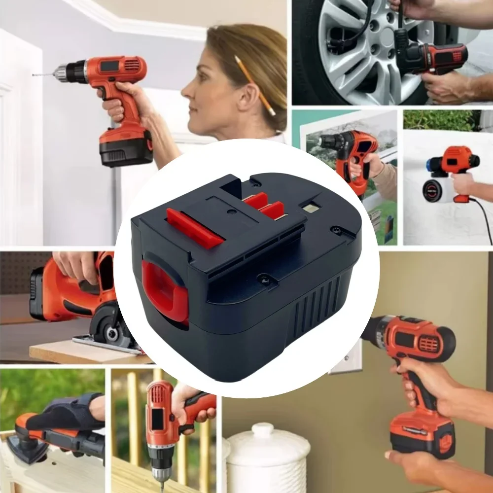 Per Black & Decker 12V 4000/5000/6000mAh Ni-MH Utensili da trapano Batteria A12 A12EX FSB12 FS120B A1712 HP HP12 Batteria ricaricabile