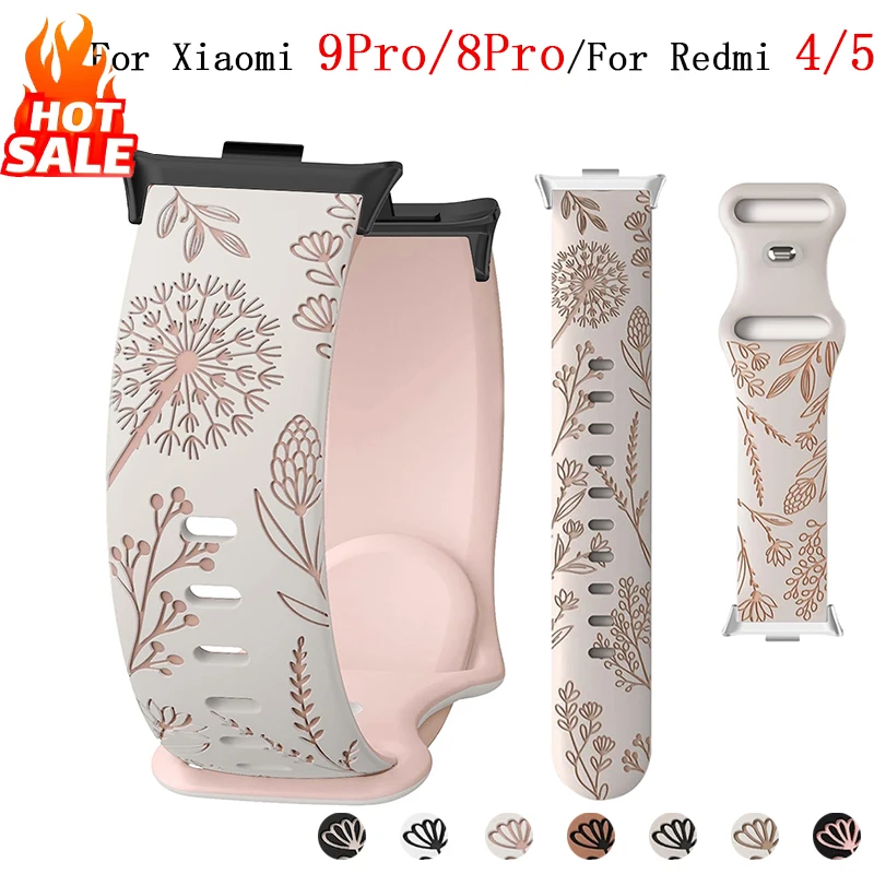 

Силиконовый ремешок для Xiaomi Mi Band 9 Pro/8 Pro, двухцветный браслет с одуванчиком, браслет для Redmi Watch 4/5, сменный ремень