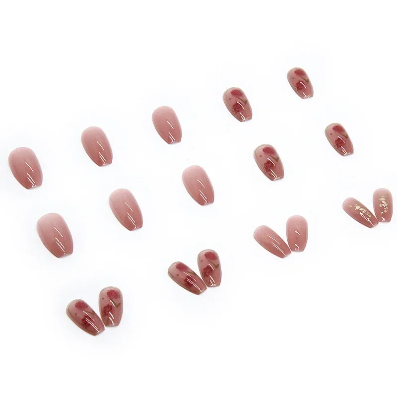 24Pcs/Set Long T Glitter Wearing Reusable False Nails Nail Art Full Cover Artificial Fake Nails Ballerina False Nail