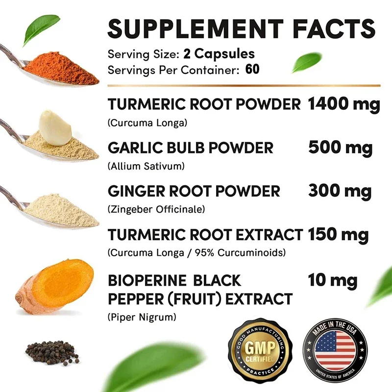 Turmeric Curcumin with Black Pepper for Optimal Absorption, Best Vegan Joint Support Supplement