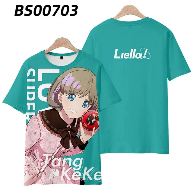 NEW! LoveLive!SuperStar!! 3D Print T-shirt Summer Fashion O-Neck Short Sleeve Popular Japanese Anime Streetwear Unisex Clothes