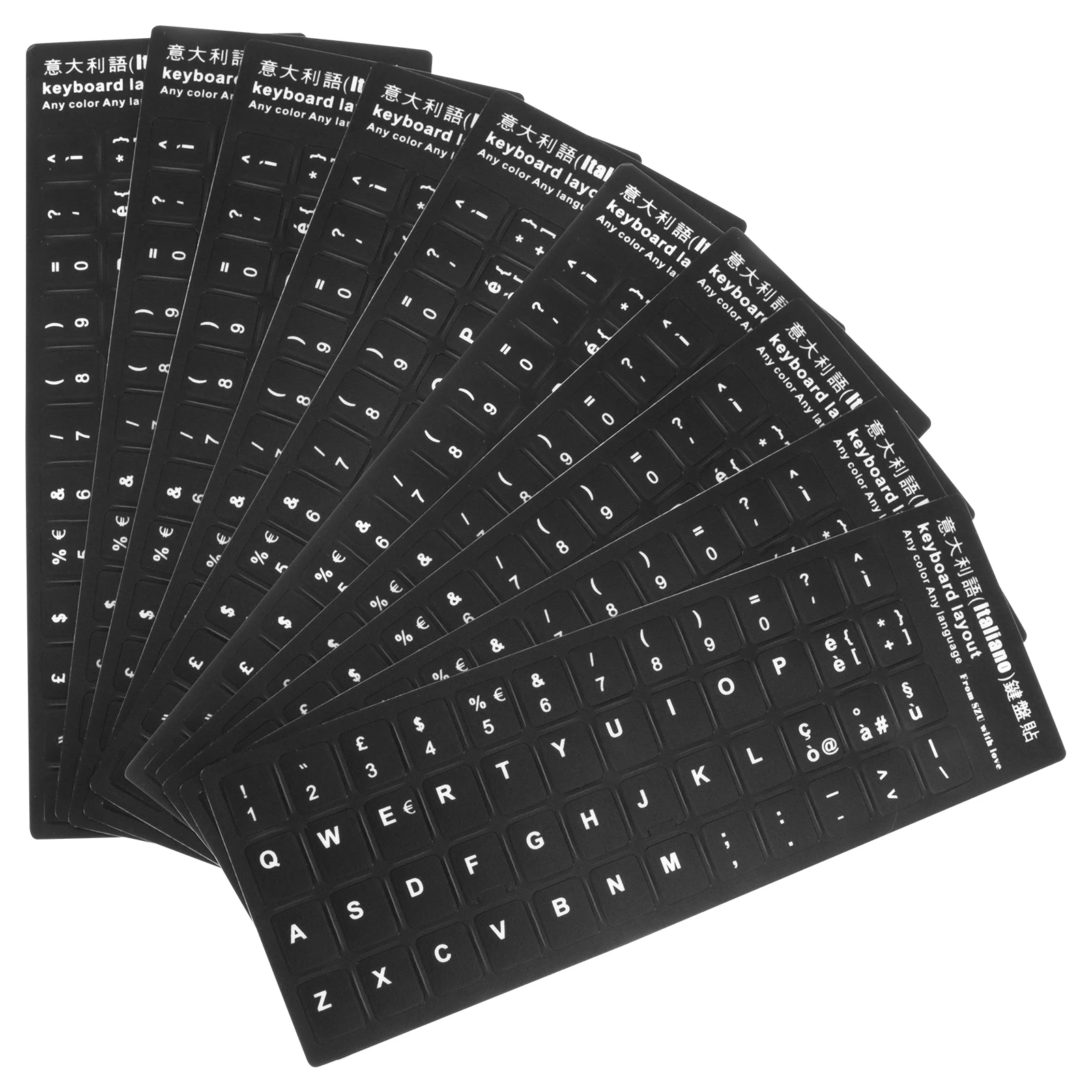 

10 Pcs Italian Keyboard Stickers Laptop Covers Protector Letters Computer Decoration Pvc for Keyboards Student Typing