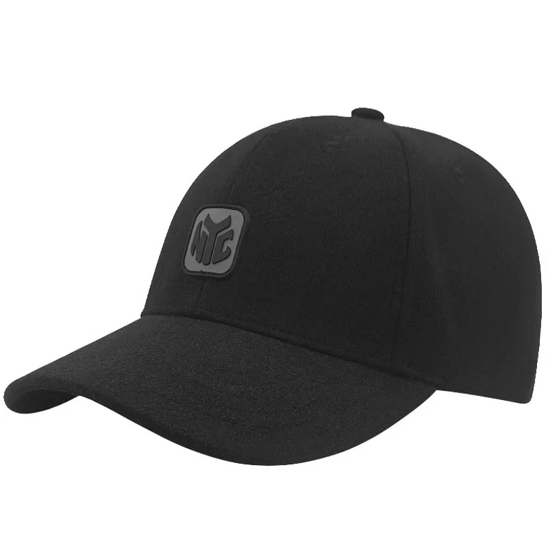 65cm Large Size Thickened Cashmere Blend Winter Baseball Caps For Men Lable Hat Winter Snapback Trucker Cap Casquette Homme