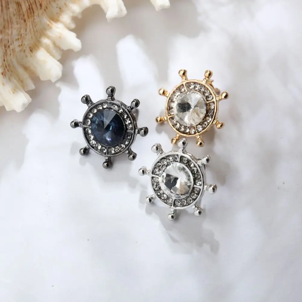 Elegant Alloy Rudder Collar Brooch Anti-glare Crystal Jewelry Accessories Prickly Horse Needles Cheongsam