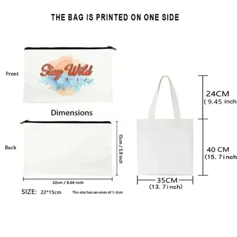 ROMWE Kawaii Bow Pattern Canvas Shoulder Bag Valentines Canvas Handbag Tote for Women Students Work Street Travel Gifts Bags - view 6
