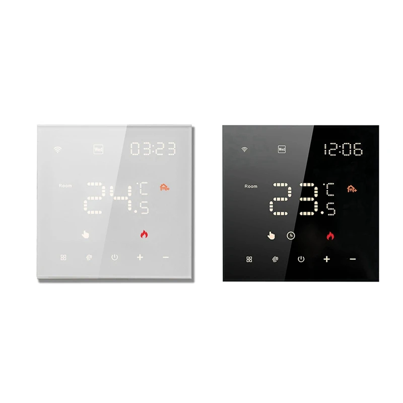 Tuya Wifi Smart Thermostat เครื่องทําความร้อนใต้พื้นสมาร์ทไฟฟ้าเครื่องทําความร้อนควบคุมเสียง LED สี Screen-AT64