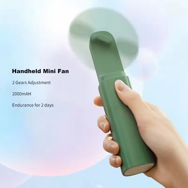 Portable Mini Fan, Handheld Desktop 2-speed Adjustable Fan, 2000mAh USB, Handy Power Bank Suitable for Women Travel, Outdoor Use