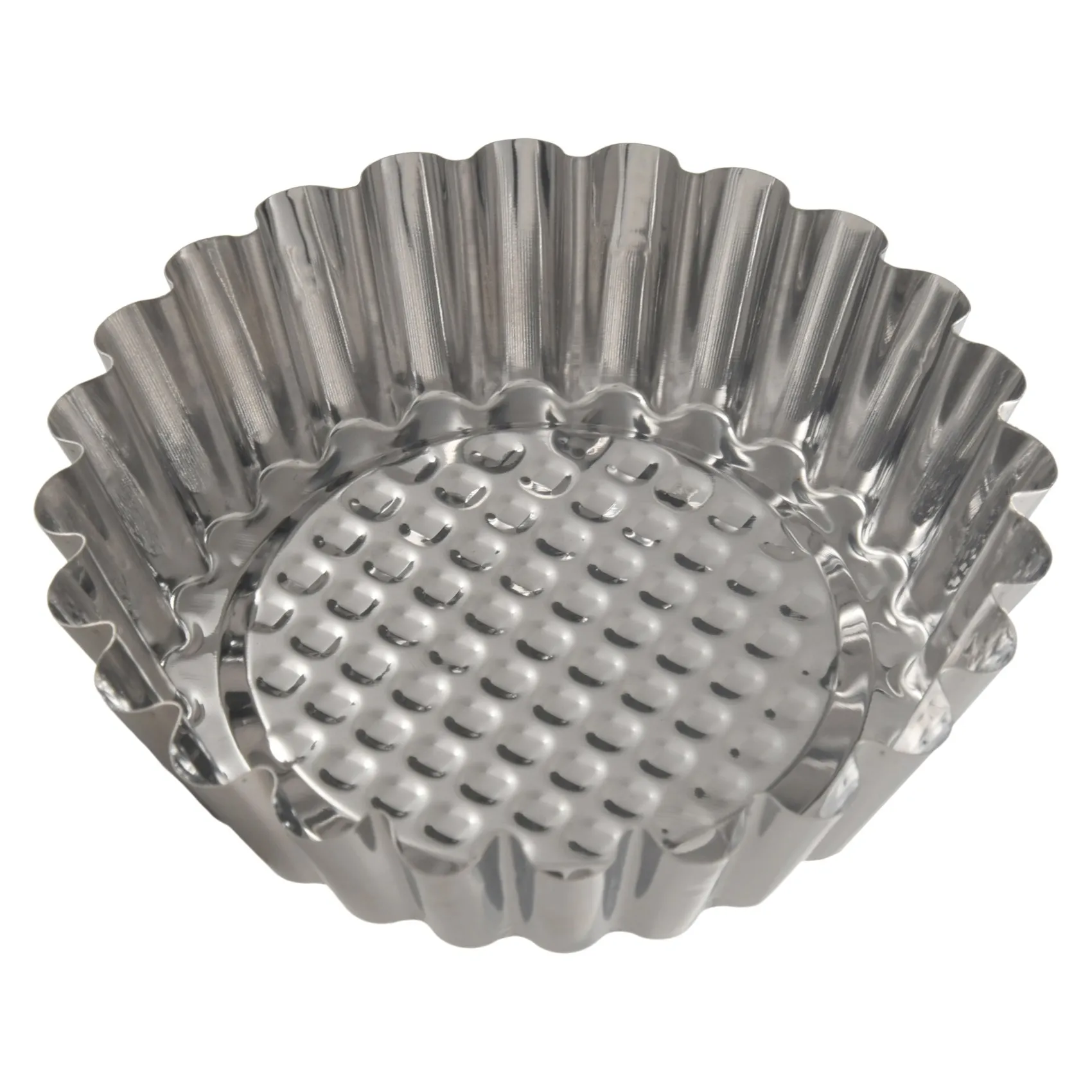 N10R-25Pcs الفولاذ المقاوم للصدأ البيض لاذع قالب شكل دائري مخدد تصميم كب كيك قوالب الخبز قابلة لإعادة الاستخدام المعادن الكعك أكواب الخبز