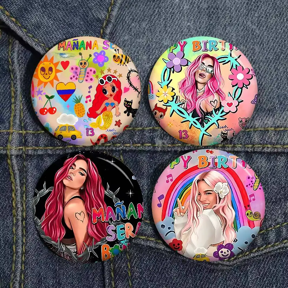 Karol G Female Singer 58mm Cute Series Pins Funny Badge Interesting Cartoon Animals Brooches Backpack Clothes Gift Accessory