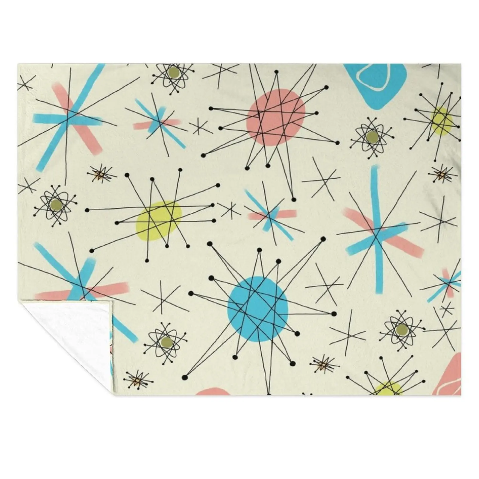 

1950's Atomic Starburst Throw Blanket Cute Sofas heavy to sleep Sofa Blankets