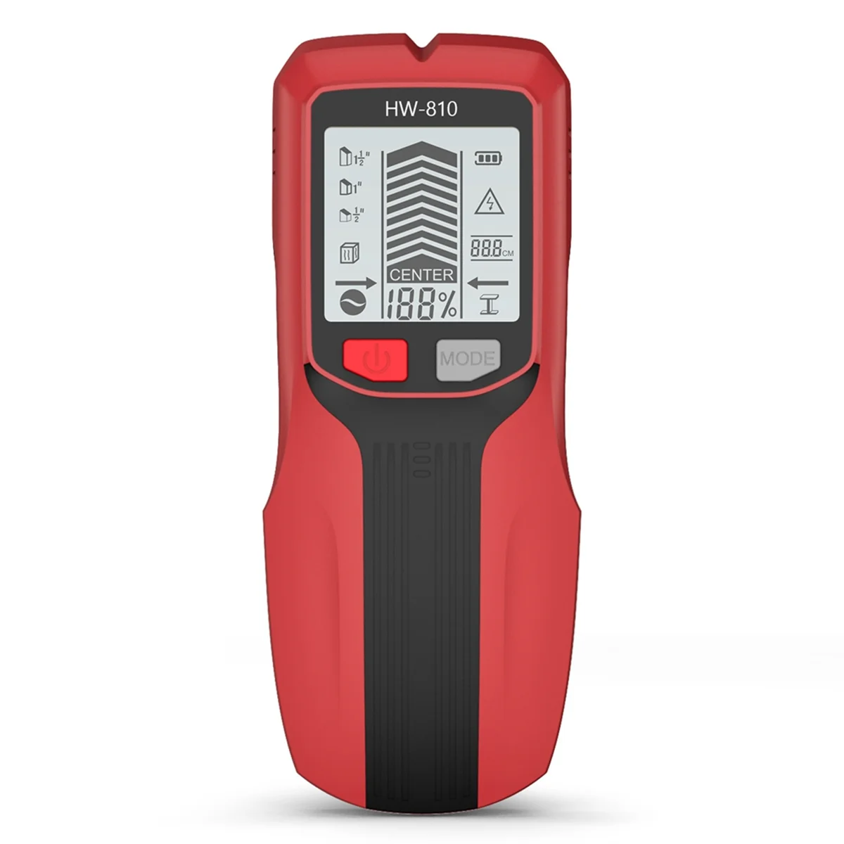 AA98 Wall Scanner Metal Detector Electric Metal Wood Studs AC Live Wires Finder with LCD Display Screen Red