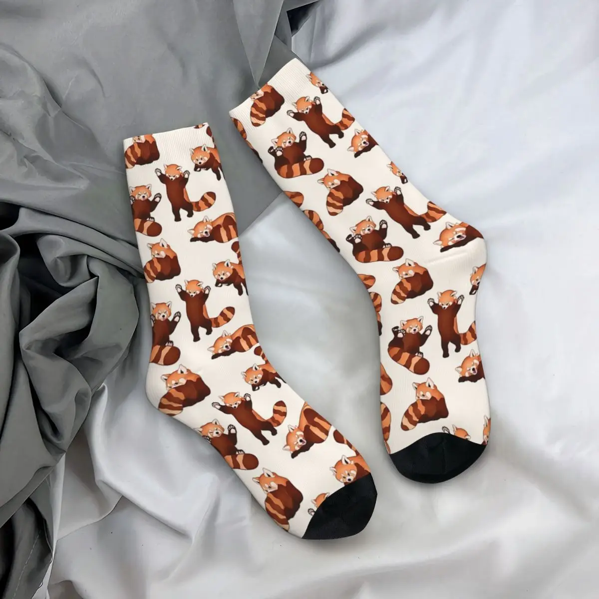 Calcetines de animales de Panda Rojo Harajuku, medias largas de alta calidad para todas las estaciones, accesorios para regalos Unisex