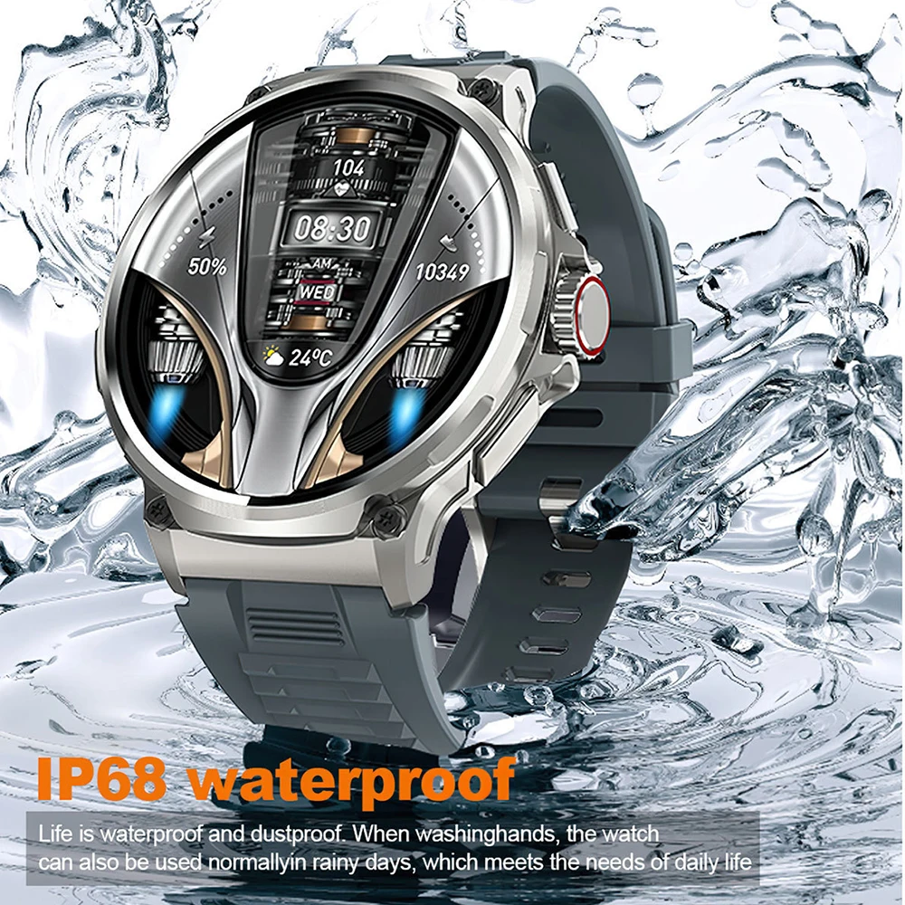 Nuevo reloj inteligente para hombre, relojes para exteriores IP68, resistente al agua, 1,85 pulgadas, voz AI, Bluetooth, llamada, deportes, Fitness, reloj inteligente para Android IOS