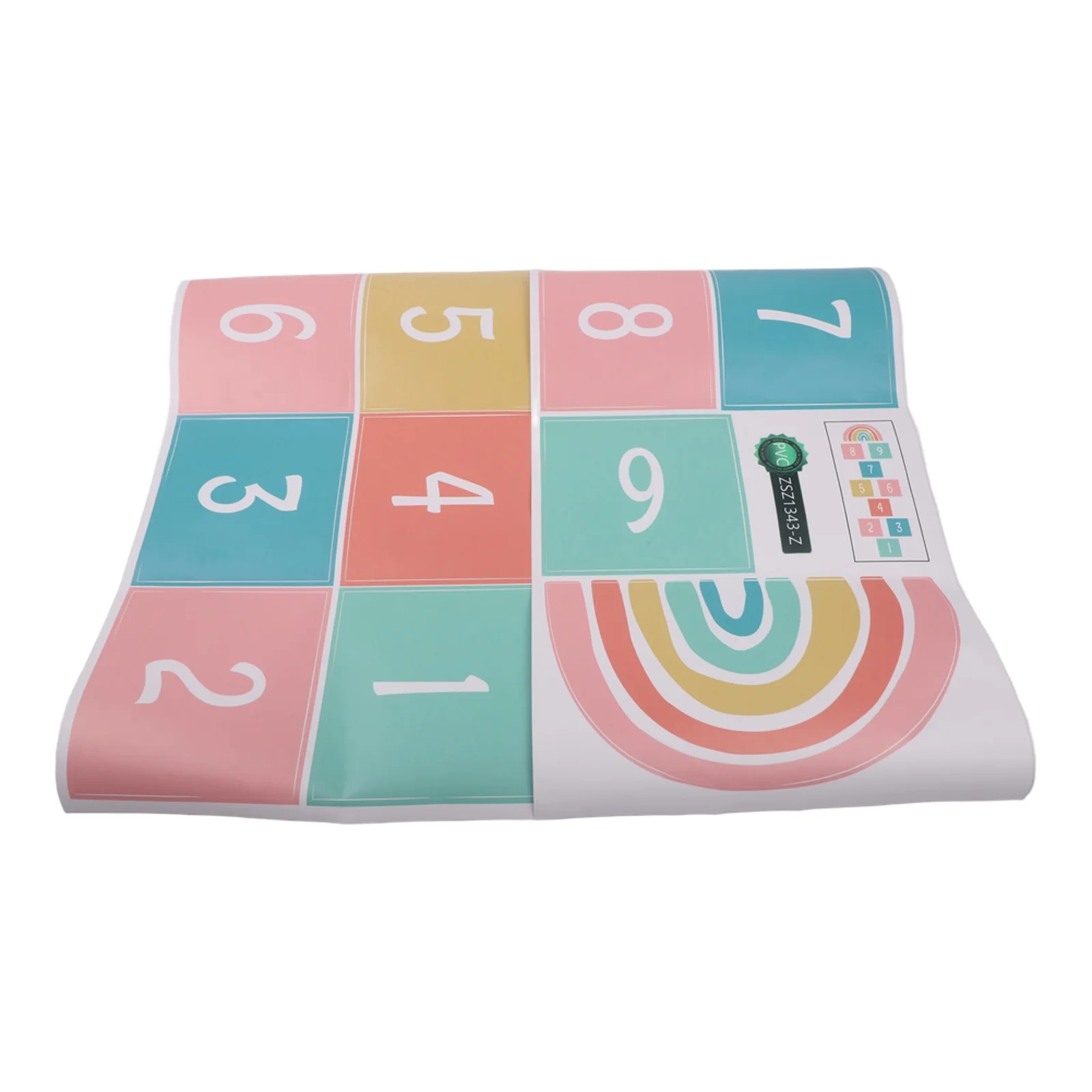 Grid Number Wall Stickers Multicolor PVC Removable Floor Decals For Nursery Bedroom Playroom Learning Decoration