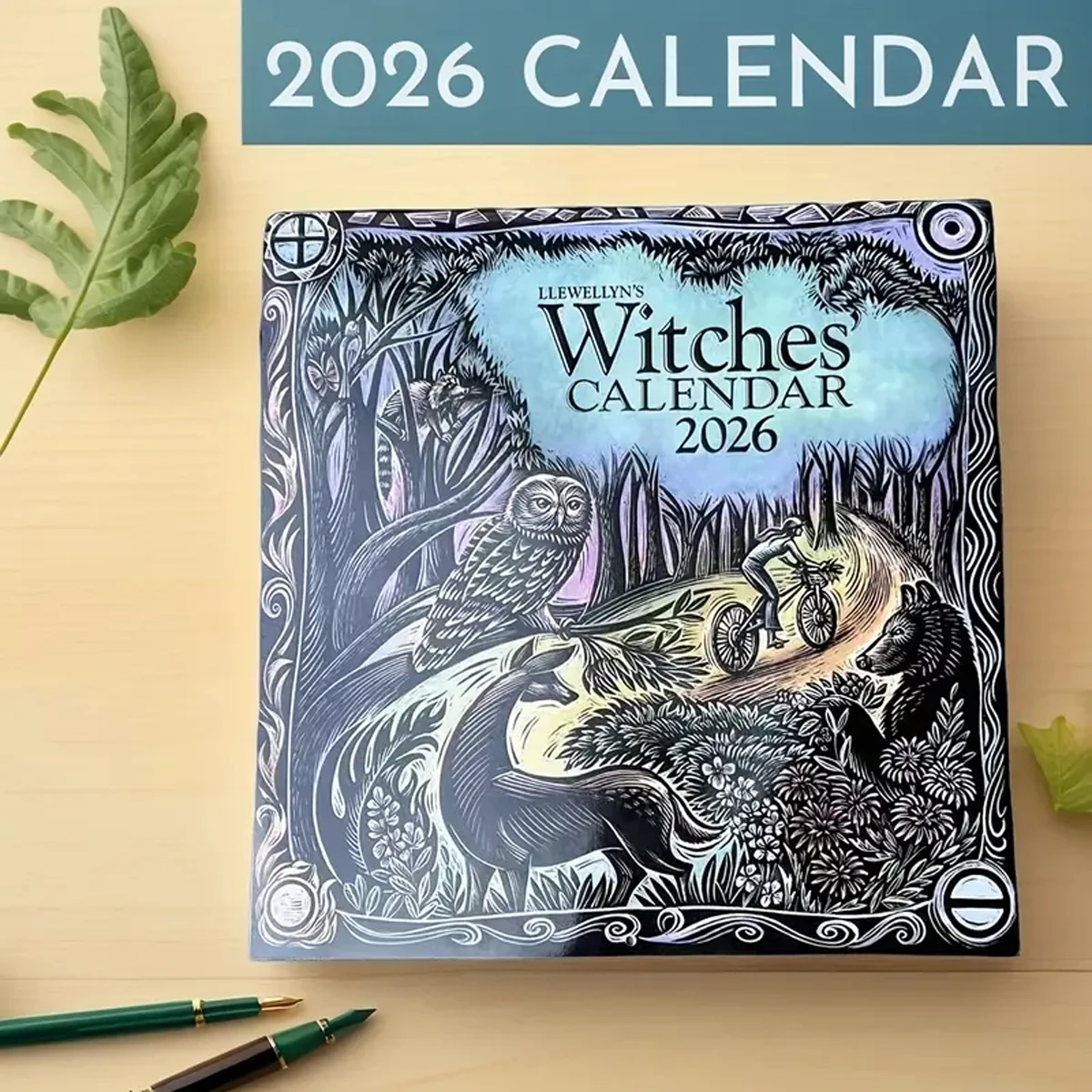 

Ботанический календарь ведьмы на 2026 год, подвесная настенная художественная декоративная книга для друзей семьи, креативный подарок, декор календаря на тему ведьмы