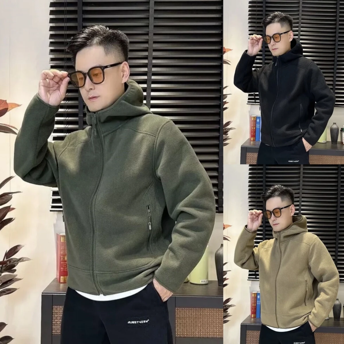 

Мужская двусторонняя куртка с капюшоном Fce, осенне-зимняя теплая ветрозащитная универсальная молодежная куртка свободного кроя с украшением на молнии