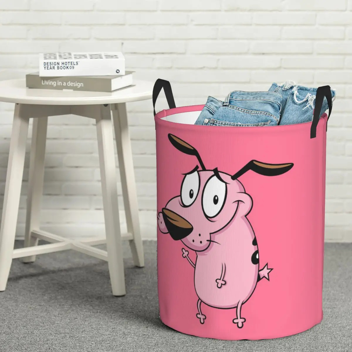 Panier à linge pliable en forme de chien courageux de dessin animé, grand panier de rangement pour enfants, organisateur domestique