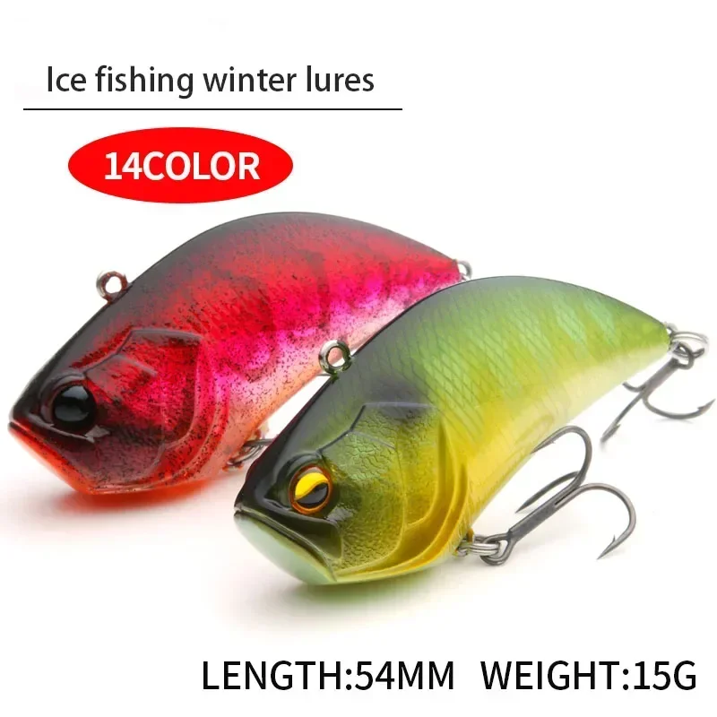 VIBRATION 54mm/15g Crankbait Wobbler Sinking Fishing Lure Lipless Level Vib Lure for Bass Pike Hard Bait Pesca Isca Ice Winter