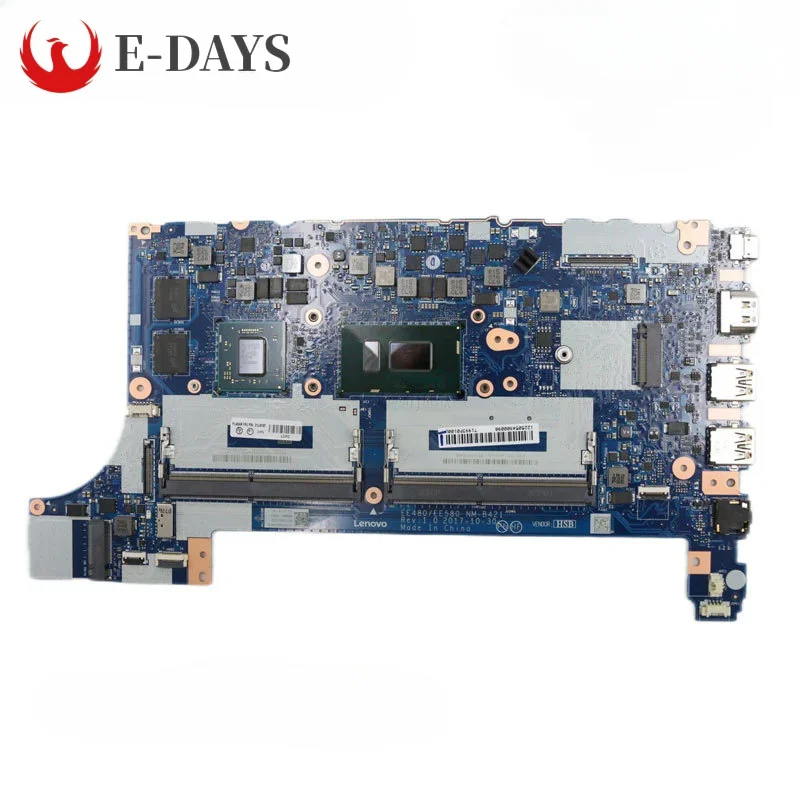 For Lenovo ThinkPad E480 Laptop Motherboard NM-B421 Notebook Mainboard With CPU I5-8250U GPU RX550 2G 100% Tested Okhigh Quality