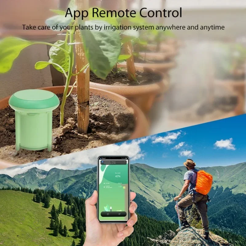 

Tuya APP Smart Soil Sensor Planting Temperature and Humidity Meter for ZigBee IP66 Wireless Soil Tester turf Gardening