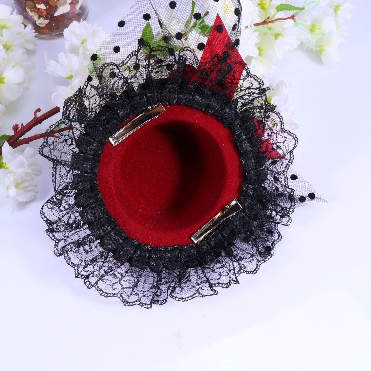 Bowknot كليب الشاش تصميم دبوس الشعر لأداء حفل زفاف قبعة دبابيس الشعر اكسسوارات النبيذ الأحمر