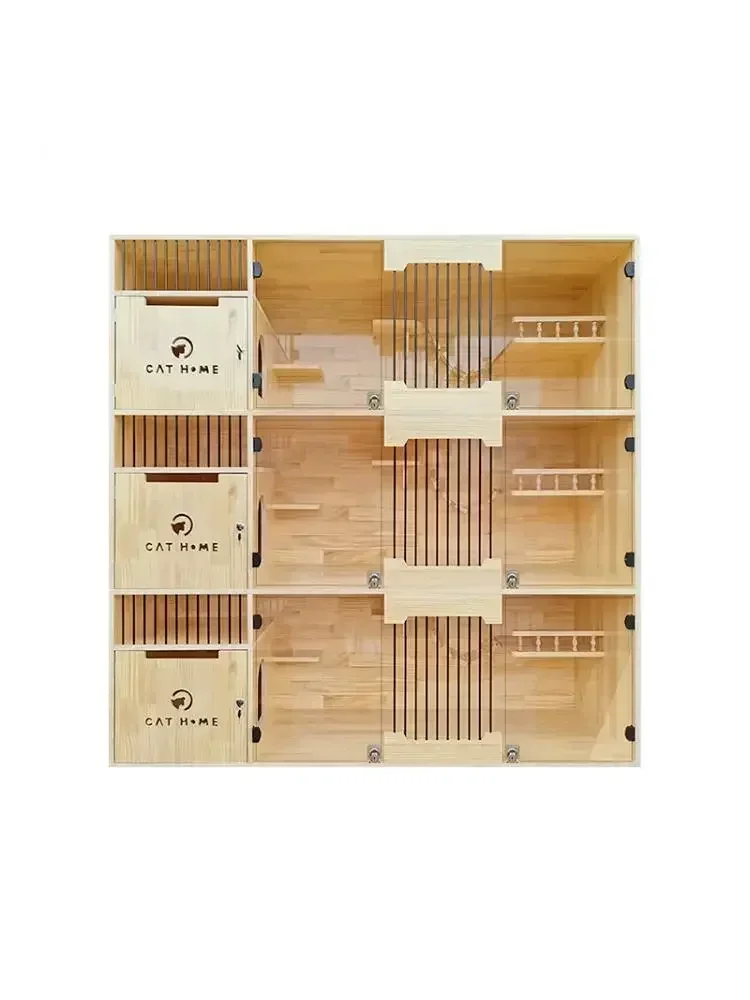 Premium  Practical High End Solid Wood Cat  Cage Cabinet Boarding Cabinet Breeding Cage Production Room