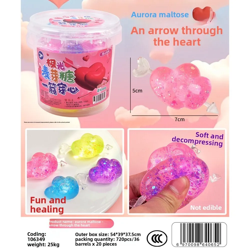 Aurora Maltose une flèche à presser paillettes coeur rebond lent Fidget jouet pour enfants adultes soulagement du Stress jeu sensoriel cadeau