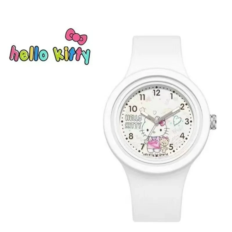 Sanrio Hello Kitty Watch New Kuromi My Melody Cinnamon Dog Cartoon Silicone Round High Quality Skin Feeling Cute Sanrio Watch