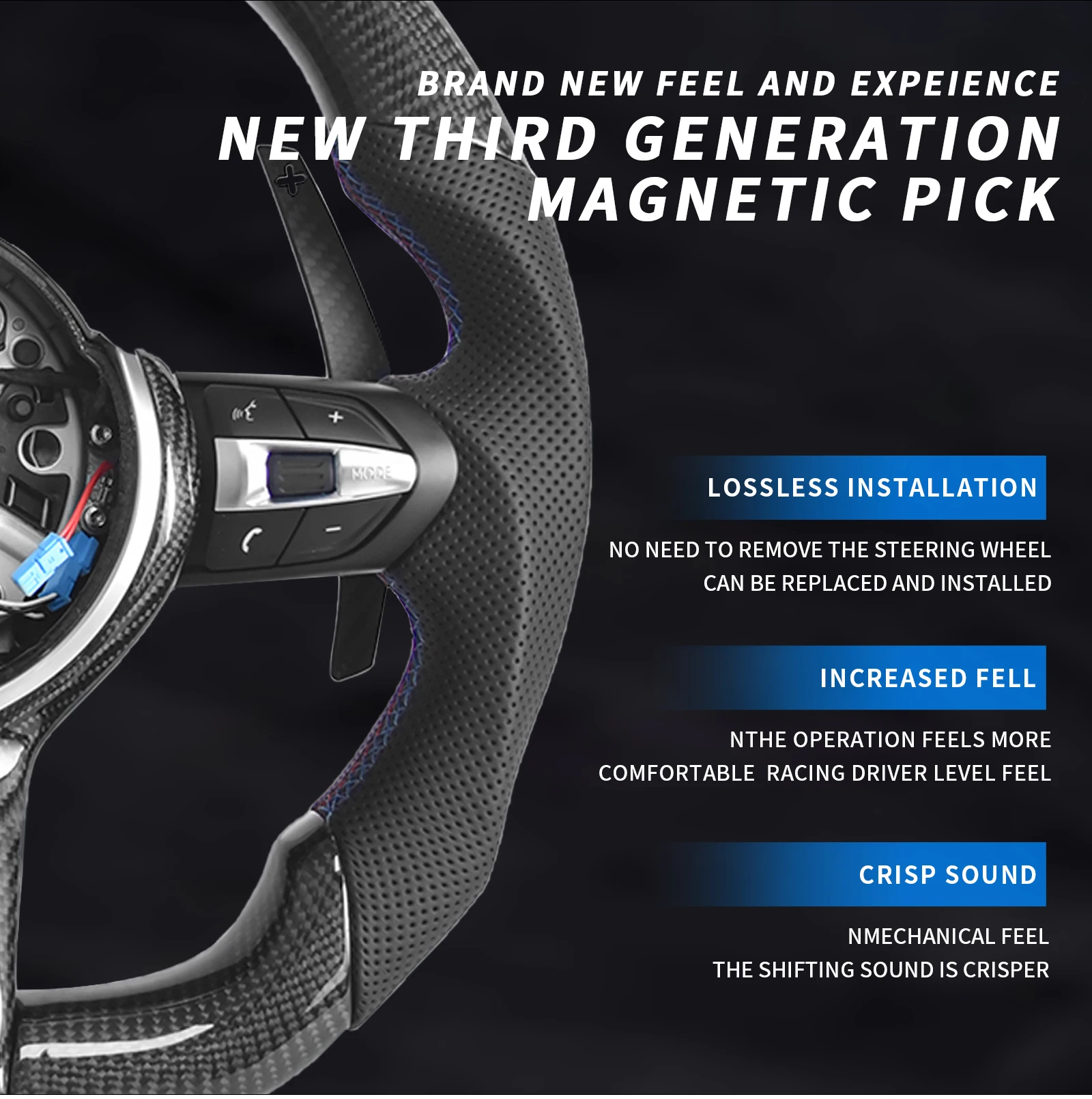 Carbon Fiber D-Shape Steering Wheel for BMW F Series F30 F10 F32 F22 F87 M2 M3 M4 X5 X6 1 2 3 4 5 6 7 Series