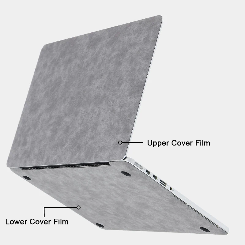 Skins de laptop para Macbook Skin Air 13 A2681 A2337 Pro 14 16 2021 2023 M1 M2 A2779 A2780 A2442 A2485 PU Couro Película Protetora à prova d'água Anti-impressão digital Capa Adesivo Laptop