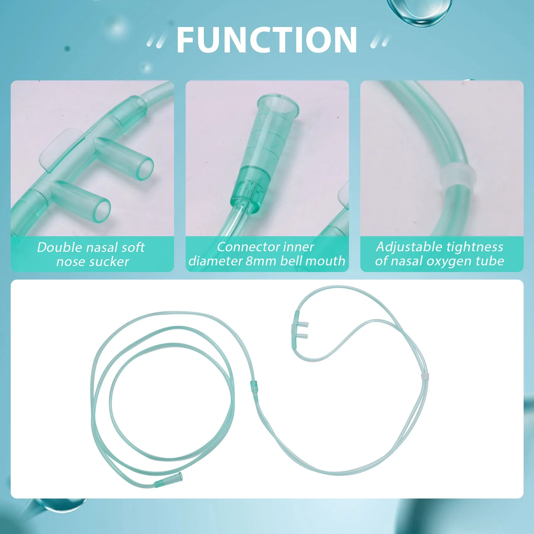 

B05C-6Pcs Oxygen Cannulas 2 Meters Nasal Cannula Soft Nasal Oxygen Tubing O2 Cannula For Adults
