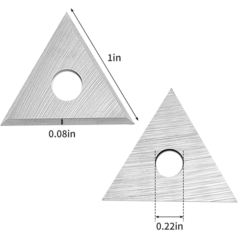 AT19-Paint Scraper 1Inch Triangle 3Pcs Carbide Blades Double-Edged Reversible Replacement Blade