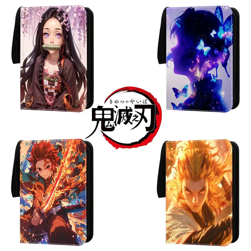 400/900pcs Card Album Book Anime Demon Slayer Zaomen Tanzhi Lang Collection Card Zipper Game Cards Binder Holder Kids Gifts Toys