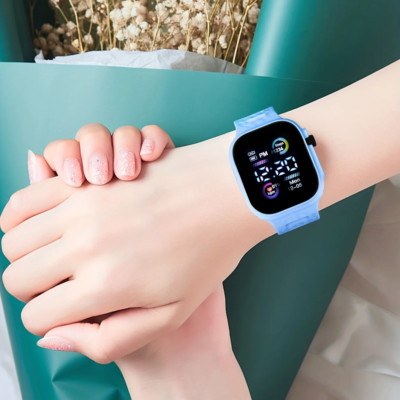 Modny LEDowy Wyświetlacz Cyfrowy Dziecięcy Zegarek Sportowy Chłopięcy Świecący Elektroniczny Zegarek na Rękę dla Dzieci Zegarki Studenckie Prezenty Relojes