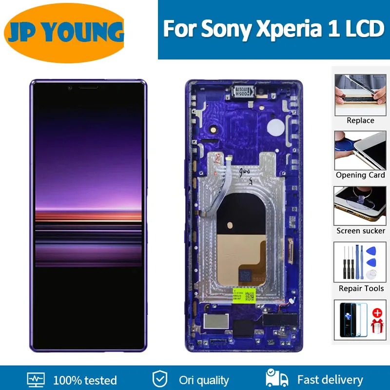 6,5-calowy oryginalny wyświetlacz LCD do Sony Xperia 1 X1 XZ4 J8110 J8170 J9110 J9150 Ekran dotykowy + ramka Digitizer Zamiennik zespołu