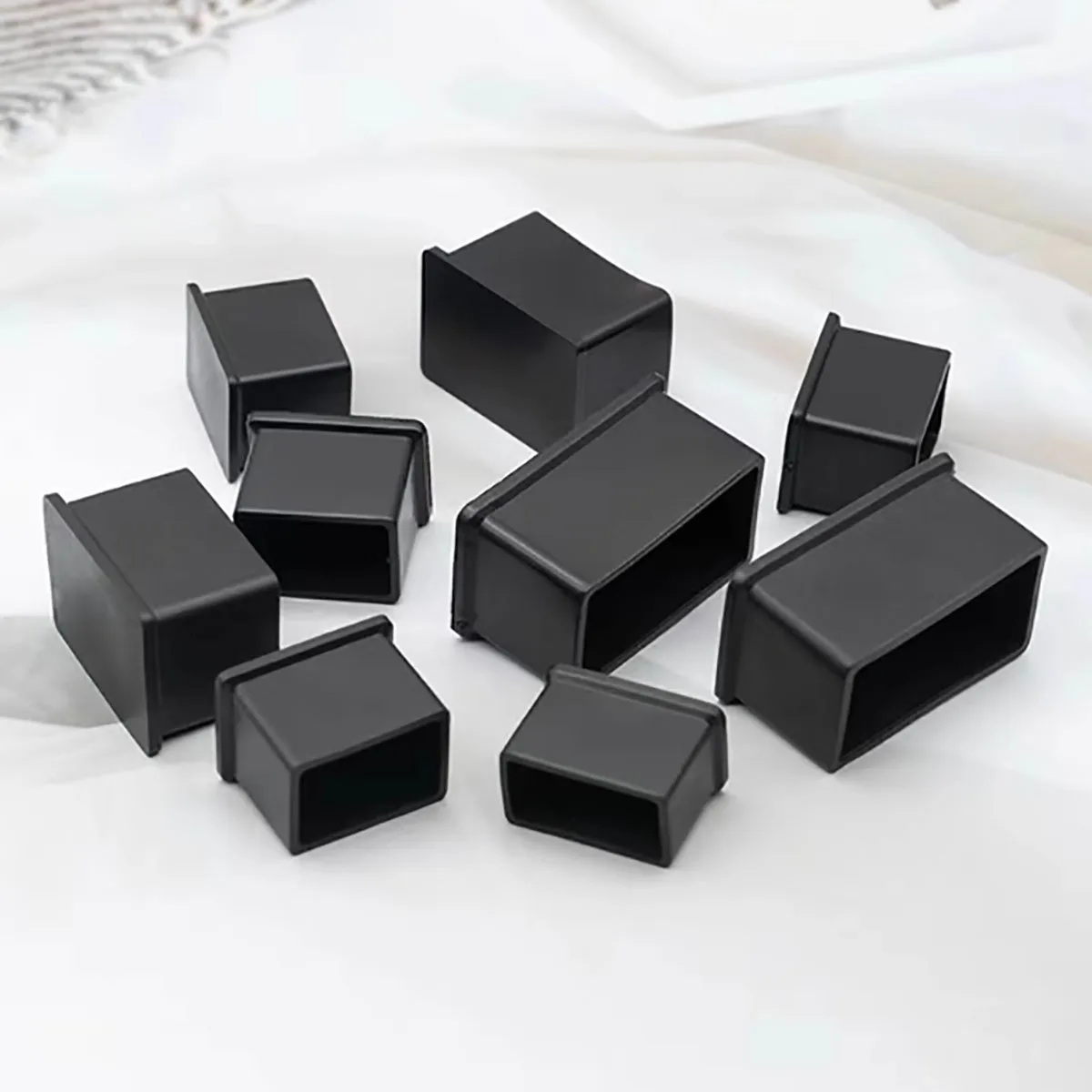 PVC Rectangular Soft Rubber Tube Cover, Table and Chair Foot Pad Protective Cover 15/20/25/30/40/45/50mm