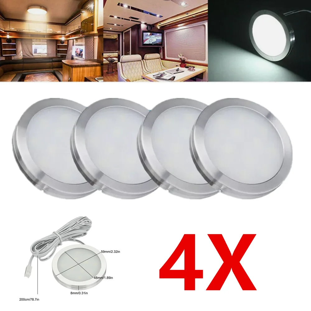 

4PCS LED Lamp 12 volt Camper Ceiling Light RV LED Under Cabinet Lights Boat Caravan Indoor Light Car Ceiling Lighting